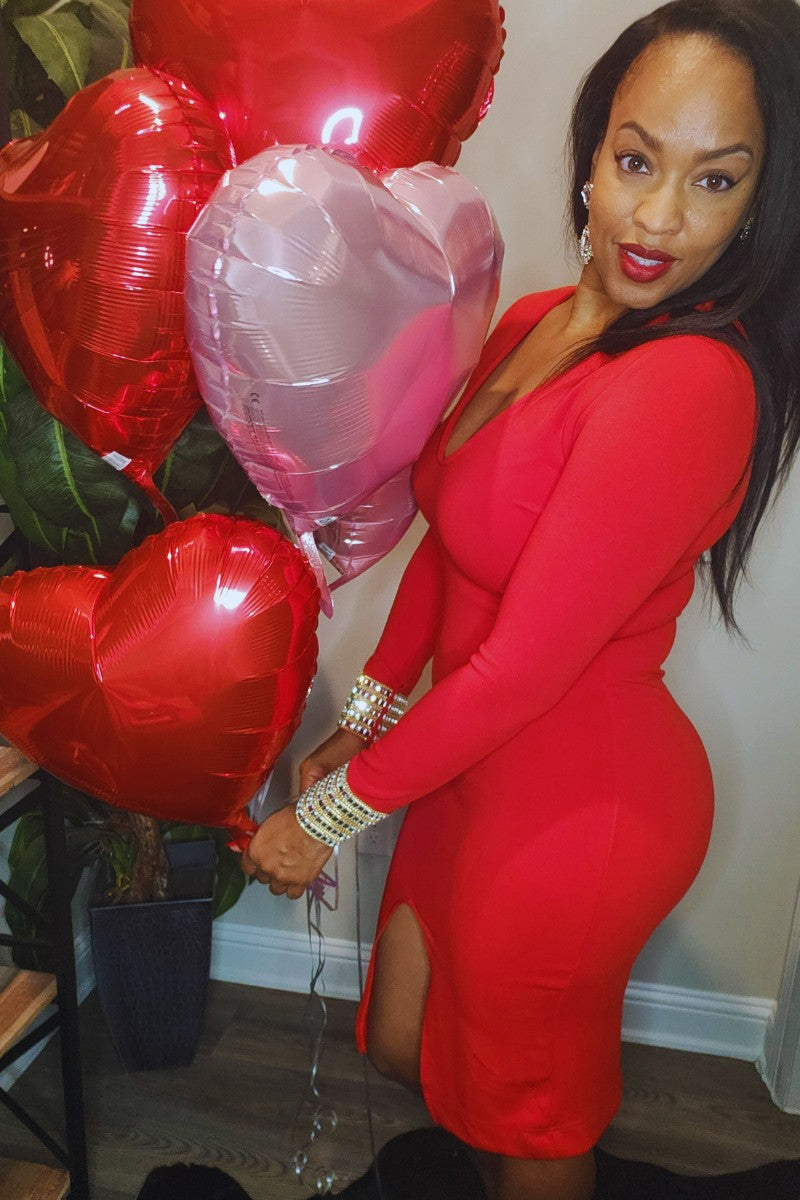 Red Jewel Embellished Dress